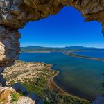 The view from Navarino Castle overlooking Pylos Bay