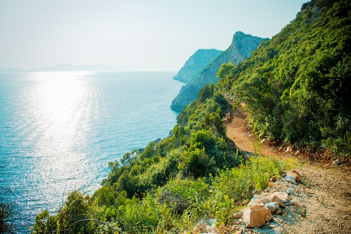 Dramatic coastline on the island of Šipan off the coast of Dubrovnik