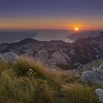 Sunset over the rugged island of Brač