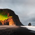 A famous black sand beach near the town of Vik