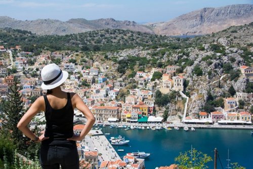 Gazing upon the Symi Harbor, Greece