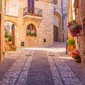 A backstreet in the hill town of Spello in Umbria
