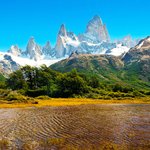 Mt. Fitz Roy looms above the town of El Chaltén