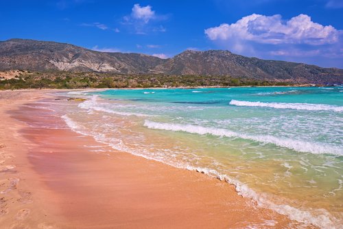 Elafonissi's famous pink sand beach