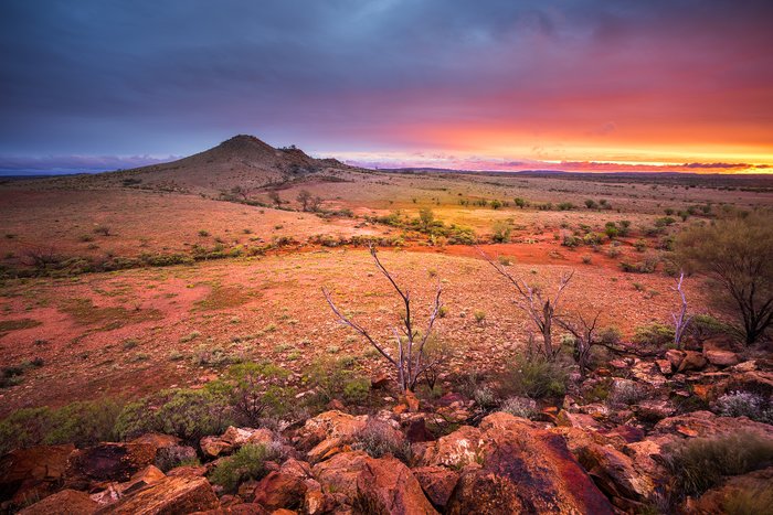 Enjoy breathtaking outback sunsets as you journey through the heart of Australia