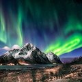 A northern lights display from the Lofoten Islands
