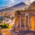 The ruins of Taormina at sunset
