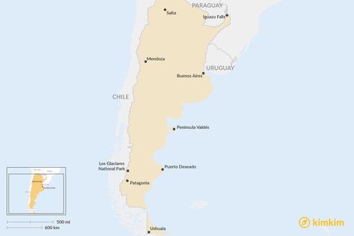 Argentina map: Best Things to Do in Argentina