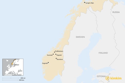 Norway map: Ultimate Guide to Ski Touring in Norway