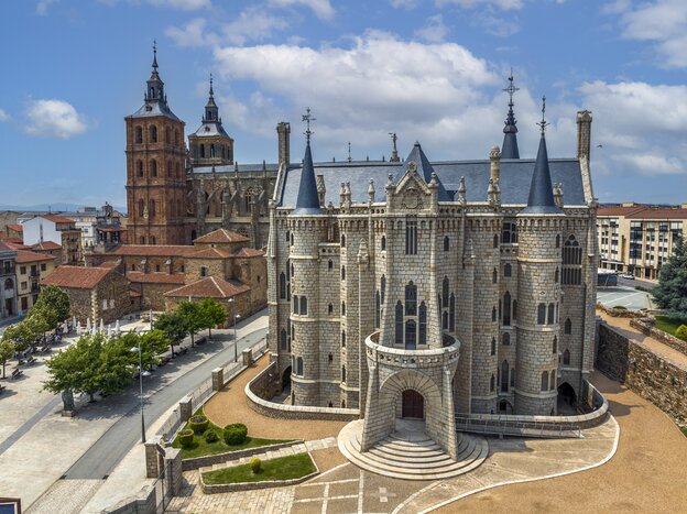 Road trip lesser visited locales in Spain like Astorga's 19th-century Episcopal Palace, built by Antoni Gaudí