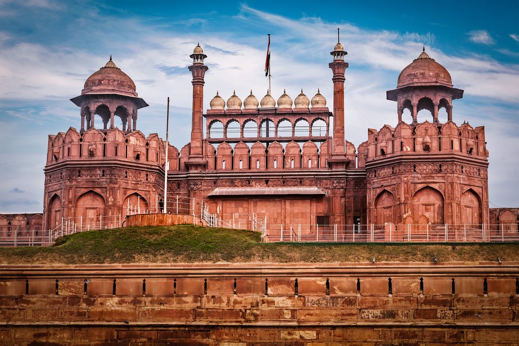 The Lahori Gate of the Red Fort in Old Delhi