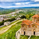 A spring vista of the Byzantine Holy Trinity Church in Berat, Albania
