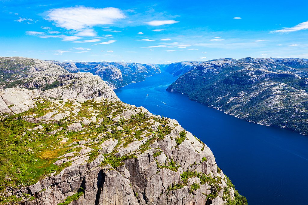 A view of Lysefjord from above