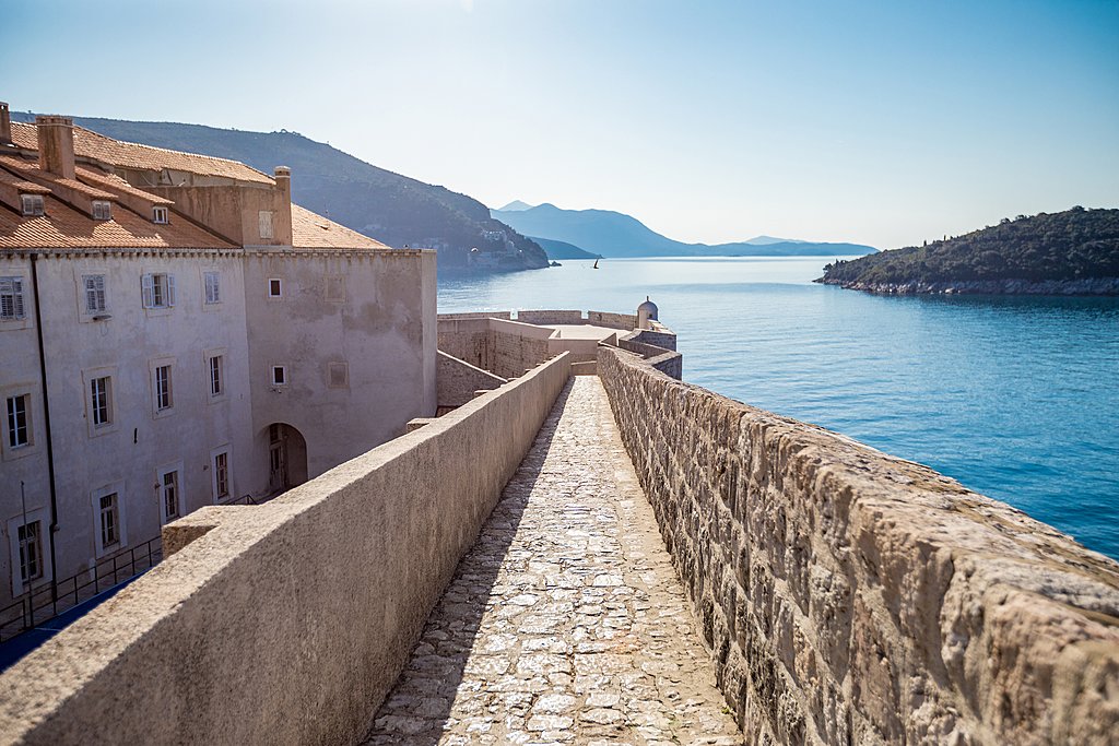 Old city walls and the Adriatic