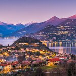 Bellagio reflected in Lake Como in northern Italy