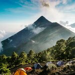 Camp beneath the peak of Guatemala's Acatenango volcano