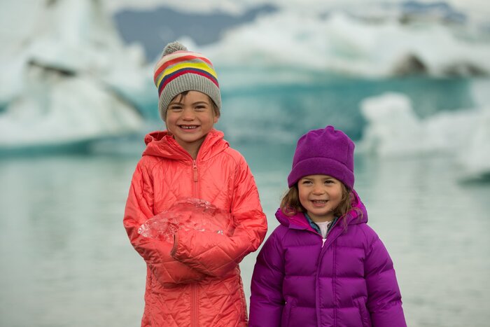 Bundle up for some family fun at the Jökulsárlón glacier lagoon