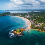A turquoise bay off the coast of Mirissa
