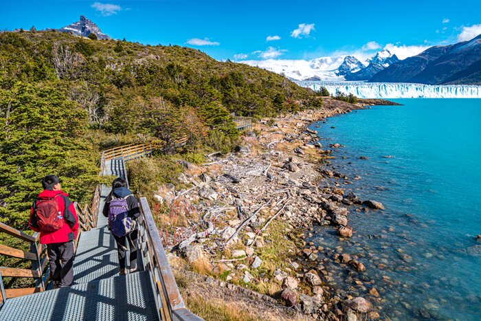 Kayak across Lago Argentino, then explore the boardwalks along the water's edge