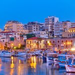 Historic port of Heraklion at dusk