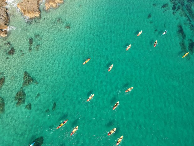 Take part in active adventures, such as kayaking in Byron Bay while looking for dolphins