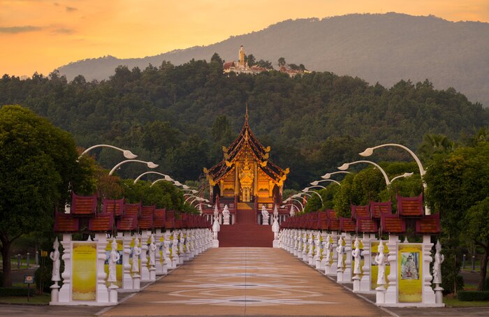 Sunsets in Chiang Mai–a mountainous city in northern Thailand—are not to be missed
