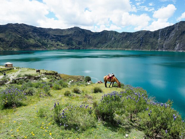 Quilotoa Lagoon in the Ecuadorian Andes