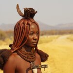 Himba woman near Epupa Falls in Namibia