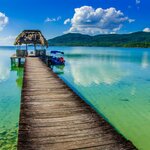 A pier on Petén Itzá near Flores
