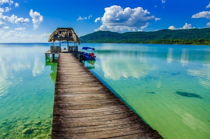 A pier on Petén Itzá near Flores