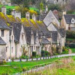 Picturesque stone houses of Arlington Row in the Cotswolds