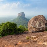 A distant view of  Sigiriya Rock