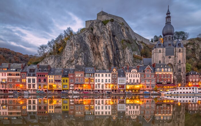 The charming town of Dinant viewed from the water