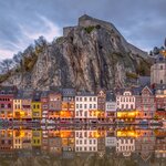 The charming town of Dinant viewed from the water