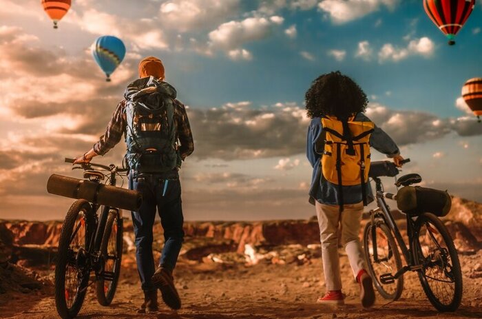 Cycle across the distinctive windswept valleys of Cappadocia 