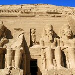 The massive statues at Abu Simbel