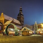 Experience festive Christmas markets like this one in Riga, Latvia