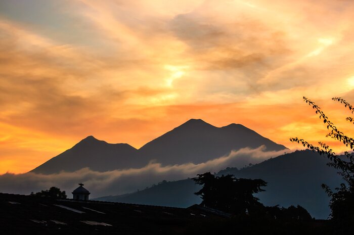 You'll have plenty of evening to enjoy the Guatemalan sunset like this one near Antigua