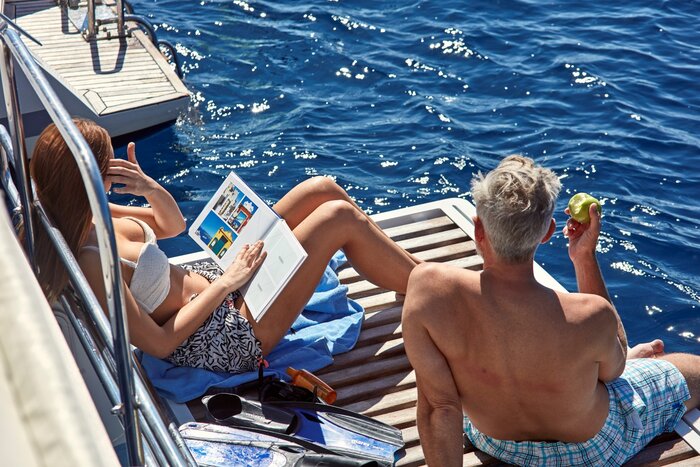 Premium Morning Catamaran Cruise in the Caldera lagoon