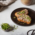 Toast with chicken rillettes 