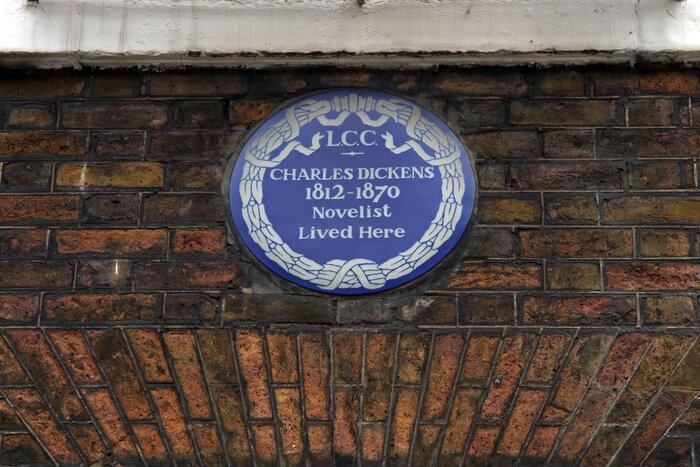 Your walk begins on Doughty Street, where Dickens lived with his life and young children early in his career
