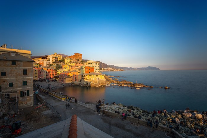 Genoa coast on the Italian Riviera