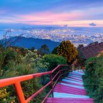 Visit Penang Hill, overlooking George Town, at sunset