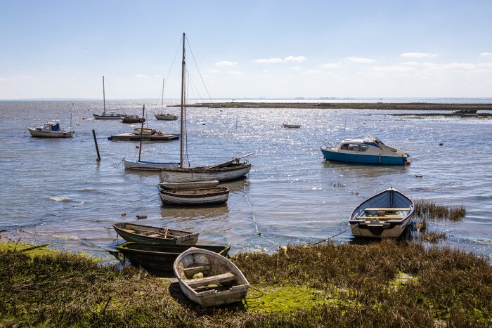 You'll begin the hike in Leigh-on-Sea, where colorful fishing boats line the tidal estuary