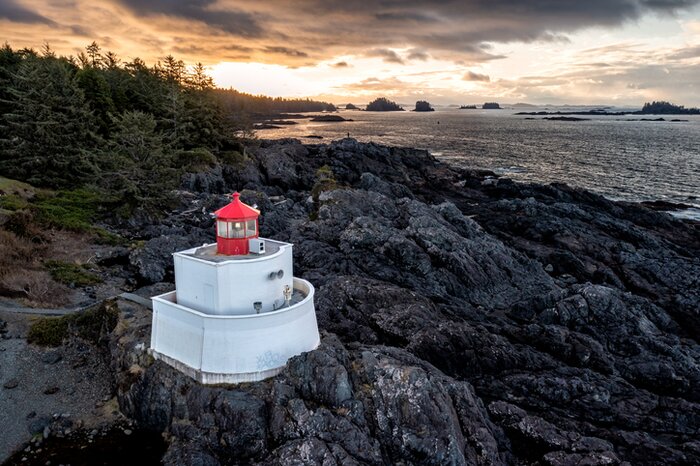 Amphirite Point Lighthouse in Ucluelet, Vancouver Island