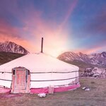 Enjoy sunrise views across the vast landscapes of Altai Tavan Bogd National Park