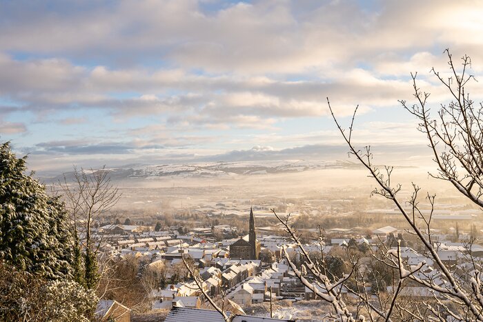 Snow in Swansea, South Wales