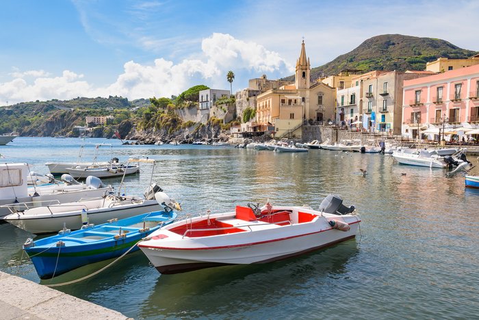 View of Marina Corta, Lipari, Italy