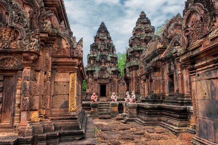 Explore Siem Reap's ancient temples, including the pink sandstone Banteay Srei