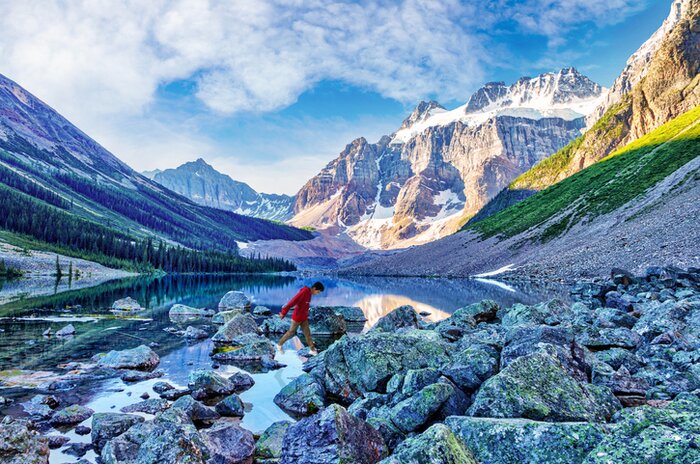 Trek the Consolation Lakes Trail from Moraine Lake for stunning Canadian scenery